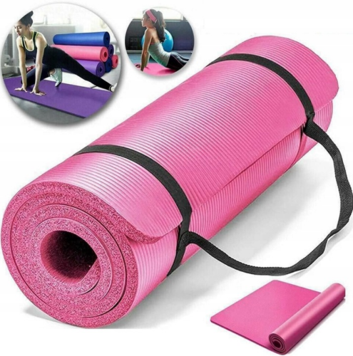 Przejdź do produktu GRUBA MATA DO ĆWICZEŃ KARIMATA JOGA FITNESS PINK XL 1cm