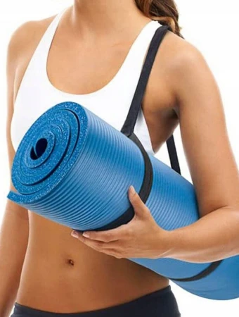 MATA DO ĆWICZEŃ KARIMATA JOGA FITNESS  XL 1cm NIEBIESKA