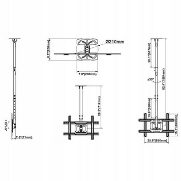 UCHWYT TV 32-70" KU107 WISZACY