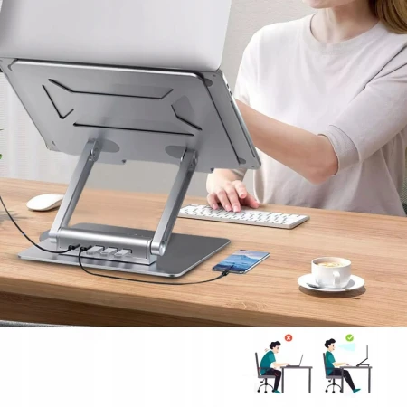 Podstawka pod Laptopa KOPIER Aluminiowa Regulowana