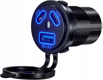 Przejdź do produktu Ładowarka Motocyklowa KOPIER 2x45 W PD TYP C QUICK 18W USB QC 3.0