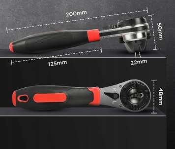 Uniwersalny Klucz Nasadowy KOPIER z Grzechotką Zapadkowy Regulowany 6-22mm 1/4-7/8