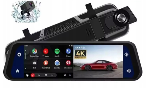 Przejdź do produktu Kamera Samochodowa 4k 10" KOPIER w Lusterku Android Carplay