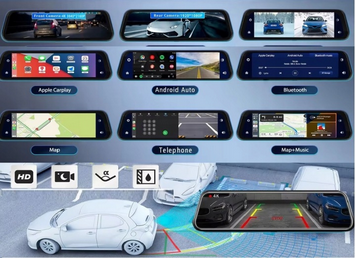 Kamera Samochodowa 4k 10" KOPIER w Lusterku Android Carplay