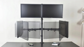 Uchwyt Regulowany Biurkowy KOPIER Obrotowy na 4 Monitory 10-27"