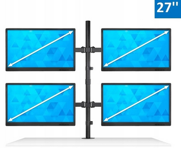 Uchwyt Regulowany Biurkowy KOPIER Obrotowy na 4 Monitory 10-27"
