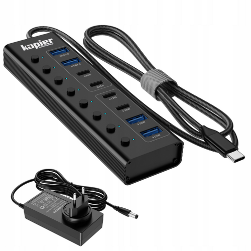 Przejdź do produktu Rozdzielacz Portów KOPIER 8w1 Aluminiowy USB USB-C