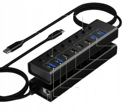 Rozdzielacz Portów KOPIER 8w1 Aluminiowy USB USB-C