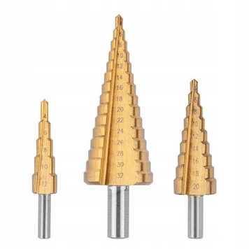 Zestaw Wierteł Stożkowych KOPIER Stopniowe HSS 4-32mm 3szt