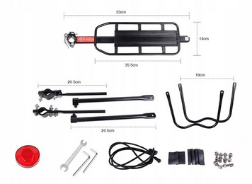 BAGAŻNIK ROWEROWY ALUMINIUM 50KG TYLNY