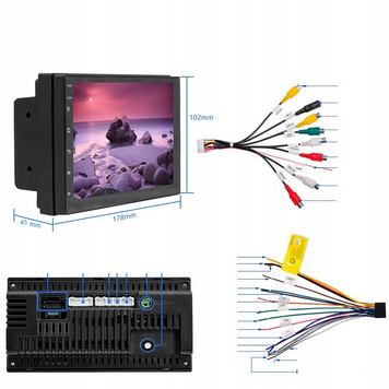 Radio Smochodowe 2DIN + Kamera 12 LED KOPIER Zestaw Android WiFi