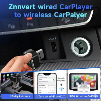Mini Adapter Carplay KOPIER Bezprzewodowy WFI BT 5,8GHz Wifi BT 5.4