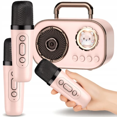Głośnik Przenośny KOPIER Zestaw Karaoke RGB Bluetooth 2 Mikrofony