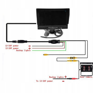 Zestaw Monitor 7" z nogą + Kamera Cofania KOPIER