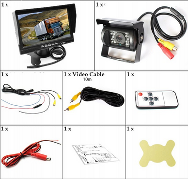 Zestaw Monitor 7" z nogą + Kamera Cofania KOPIER