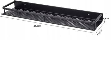 Półka Łazienkowa Kuchenna KOPIER Czarna Stalowa 49,5cm