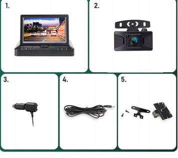 Bezprzewodowy Zestaw Cofania KOPIER WiFi AHD Monitor 4,3" Zamykany + Kamera HD