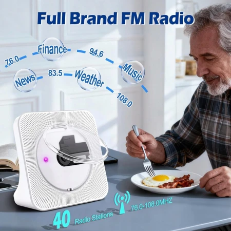 Odtwarzacz Przenośny CD KOPIER Głośnik Bluetooth Radio + Pilot
