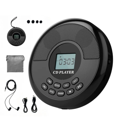 Odtwarzacz CD KOPIER Przenośny MP3 Bluetooth Głośnik + Słuchawki