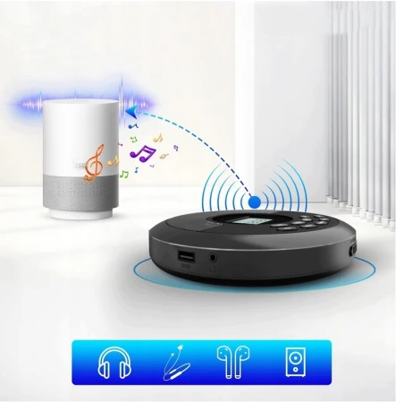 Odtwarzacz CD KOPIER Przenośny MP3 Bluetooth Głośnik + Słuchawki