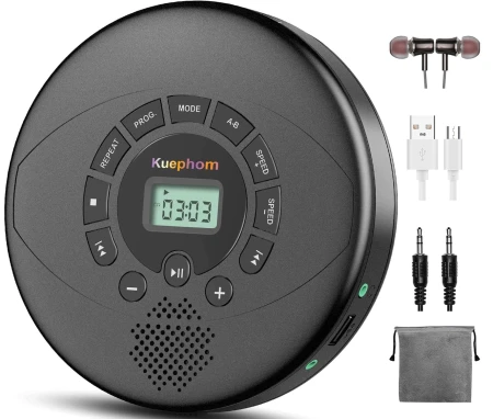 Odtwarzacz CD KOPIER Przenośny MP3 Bluetooth Głośnik + Słuchawki