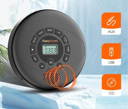 Odtwarzacz CD KOPIER Przenośny MP3 Bluetooth Głośnik + Słuchawki