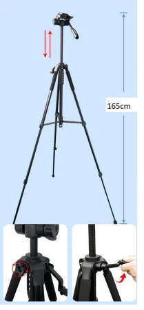 Statyw Fotograficzny KOPIER do Kamery/Aparatu + Uchwyt na Telefon + Pokrowiec