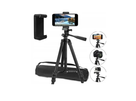 Statyw Fotograficzny KOPIER do Kamery/Aparatu + Uchwyt na Telefon + Pokrowiec