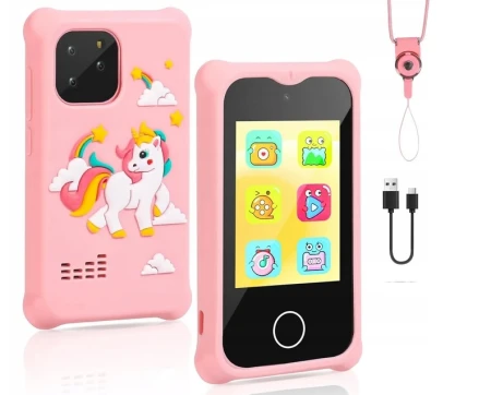 TELEFON DLA dzieci ZABAWOWY SMARTFON Z APARATEM KAMERĄ I GRAMI