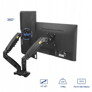 Uchwyt Biurkowy Regulowany na 2 monitory NB F160