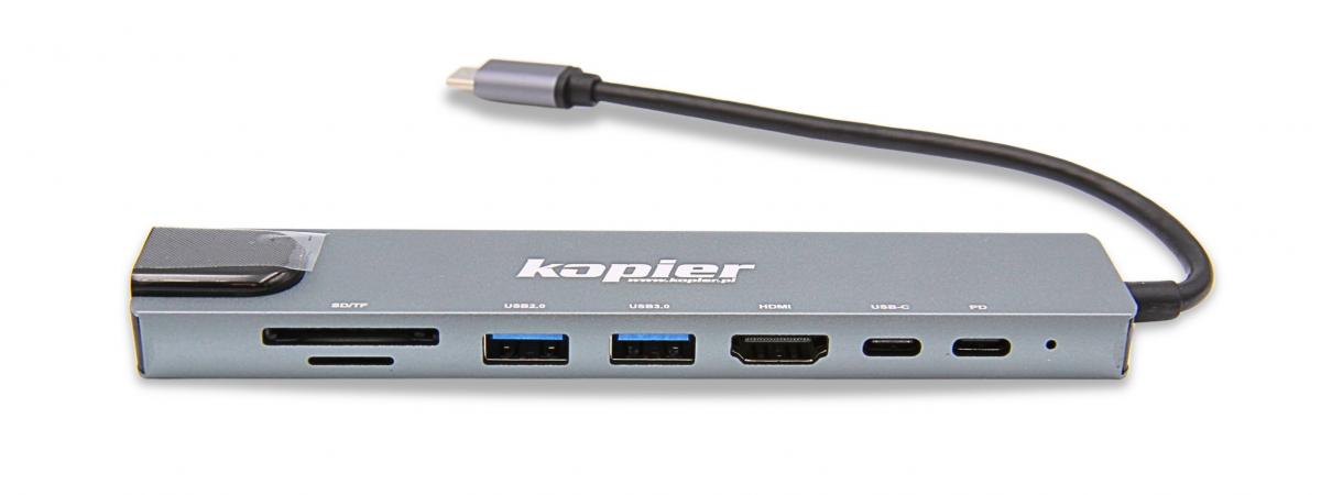 Adapter HUB USB-C KOPIER 8w1 2xUSB HDMI LAN