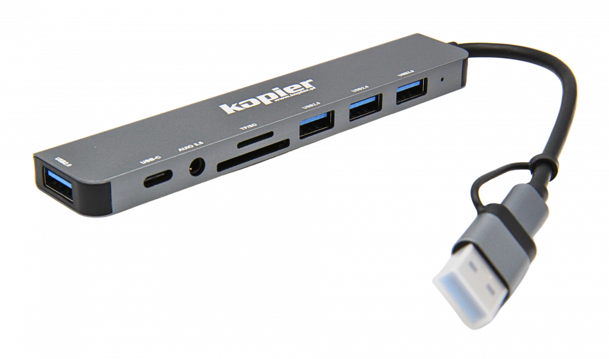 Adapter HUB USB-C KOPIER 8w1 USB czytnik kart audio