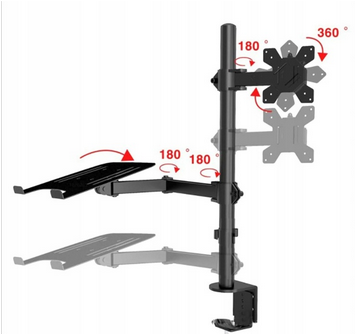 UCHWYT TV BIURKOWY 40cm ŁAMANY+PÓŁKA