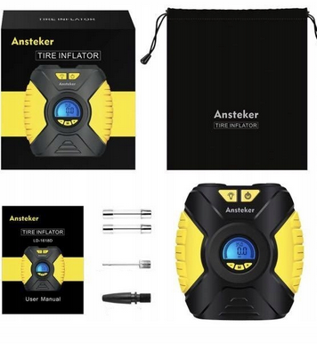 Kompresor Samochodowy KOPIER Pompka Sprężarka 12V LED LCD 120W