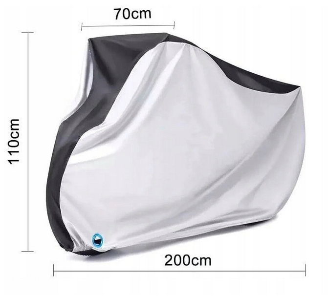 Wodoodporny Pokrowiec na Rower/ Motor KOPIER 110 x 200 x 70 cm XL SREBNY