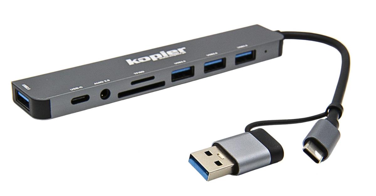 Adapter HUB USB-C KOPIER 8w1 USB czytnik kart audio