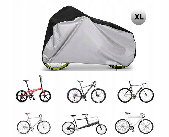 Wodoodporny Pokrowiec na Rower/ Motor KOPIER 110 x 200 x 70 cm XL SREBNY