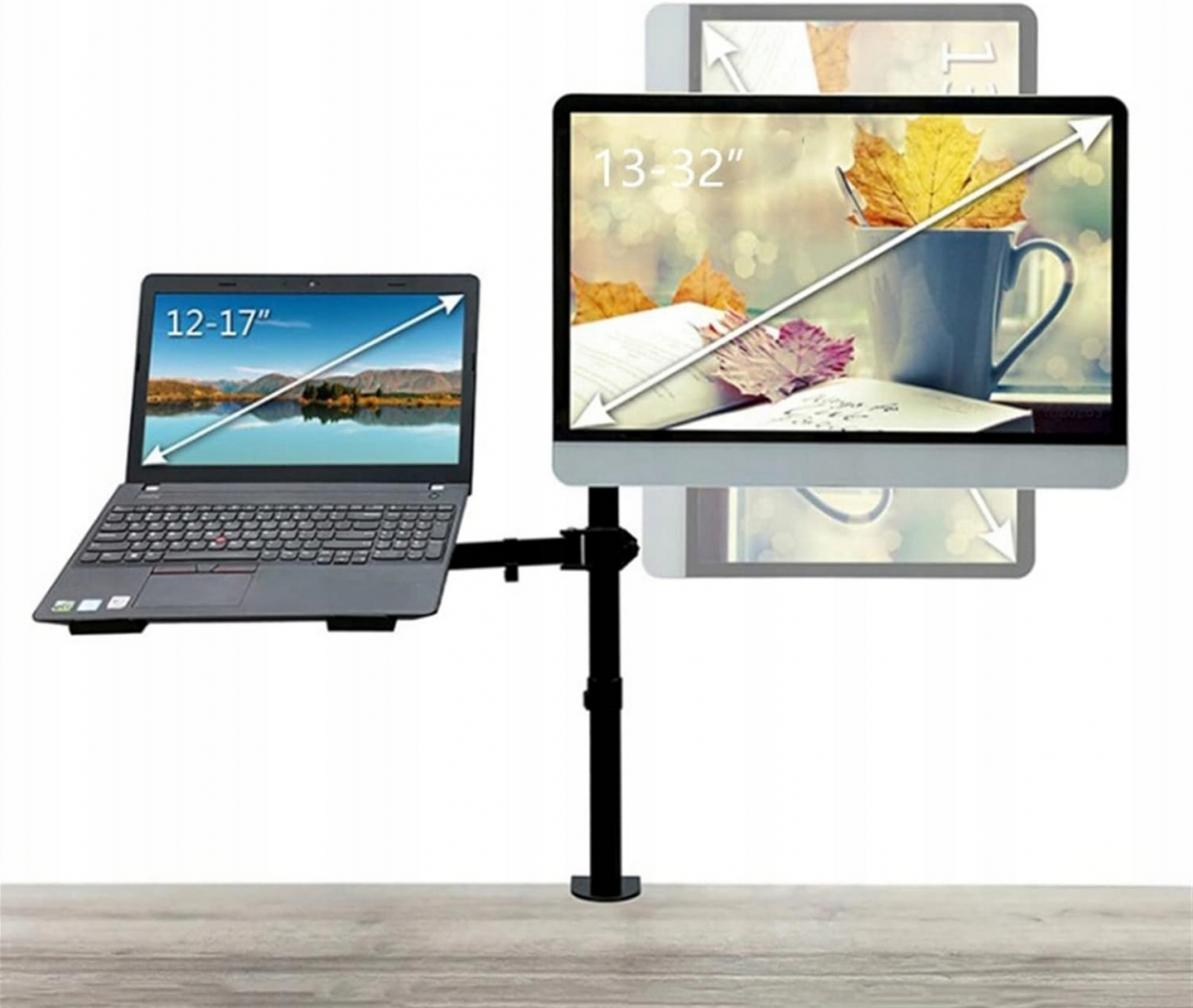 Zestaw Uchwyt na Telewizor + Półka na Laptopa KOPIER Uchwyt Biurkowy