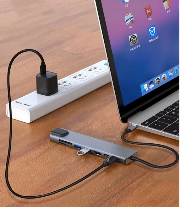 Adapter HUB USB-C KOPIER 8w1 2xUSB HDMI LAN