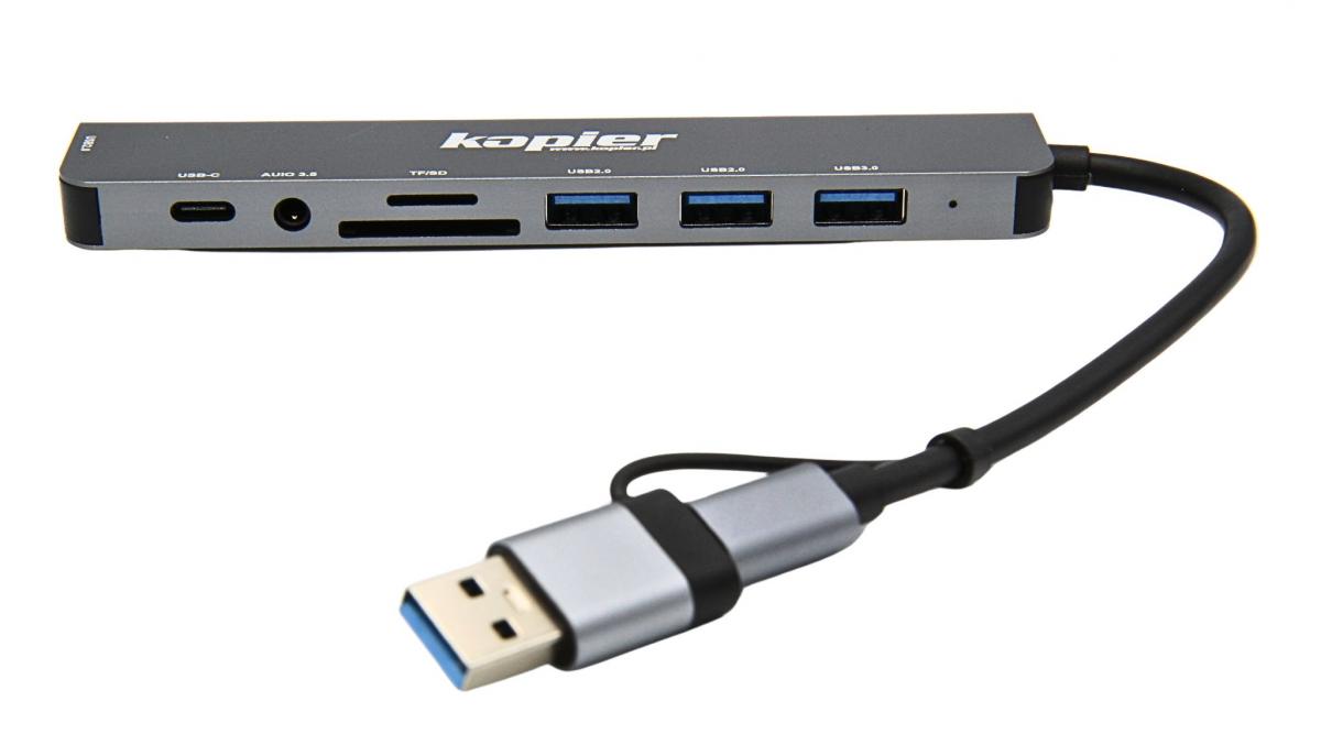 Adapter HUB USB-C KOPIER 8w1 USB czytnik kart audio