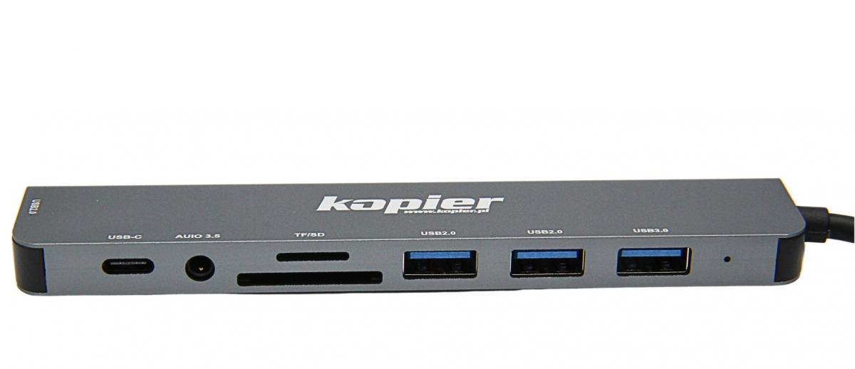 Adapter HUB USB-C KOPIER 8w1 USB czytnik kart audio