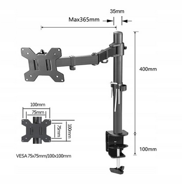 UCHWYT TV BIURKOWY 40cm ŁAMANY