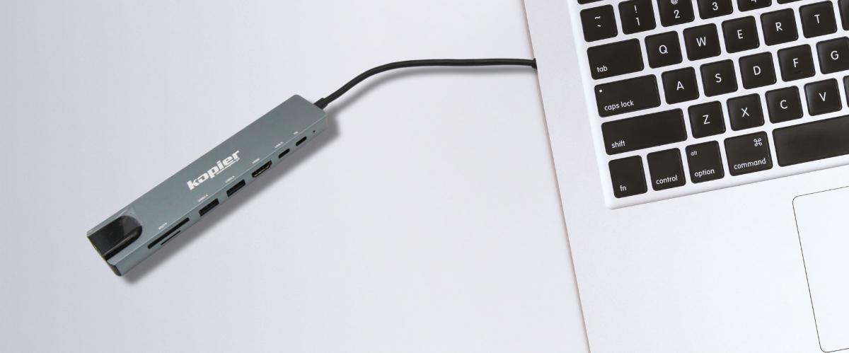 Adapter HUB USB-C KOPIER 8w1 2xUSB HDMI LAN