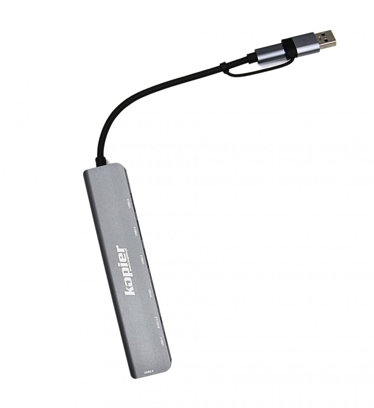Adapter HUB USB-C KOPIER 8w1 USB czytnik kart audio