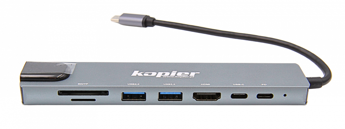 Adapter HUB USB-C KOPIER 8w1 2xUSB HDMI LAN