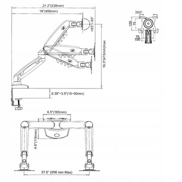 UCHWYT TV 120mm KU110 F160