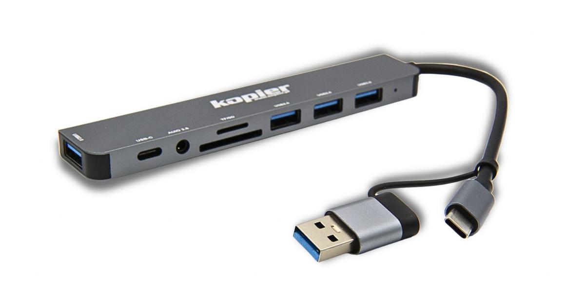 Adapter HUB USB-C KOPIER 8w1 USB czytnik kart audio