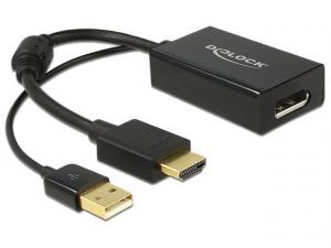 Adapter HDMI(M)+USB(Power)->Displayport 1.2(F) 24cm