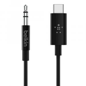Adapter przejsciówka USB-C do 3,5mm Audio 1,8m czarny