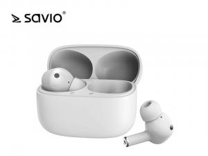 Słuchawki bezprzewodowe Savio TWS ANC-101 BT 5.0 z aktywną redukcją szumów, mikrofonem i power bankiem